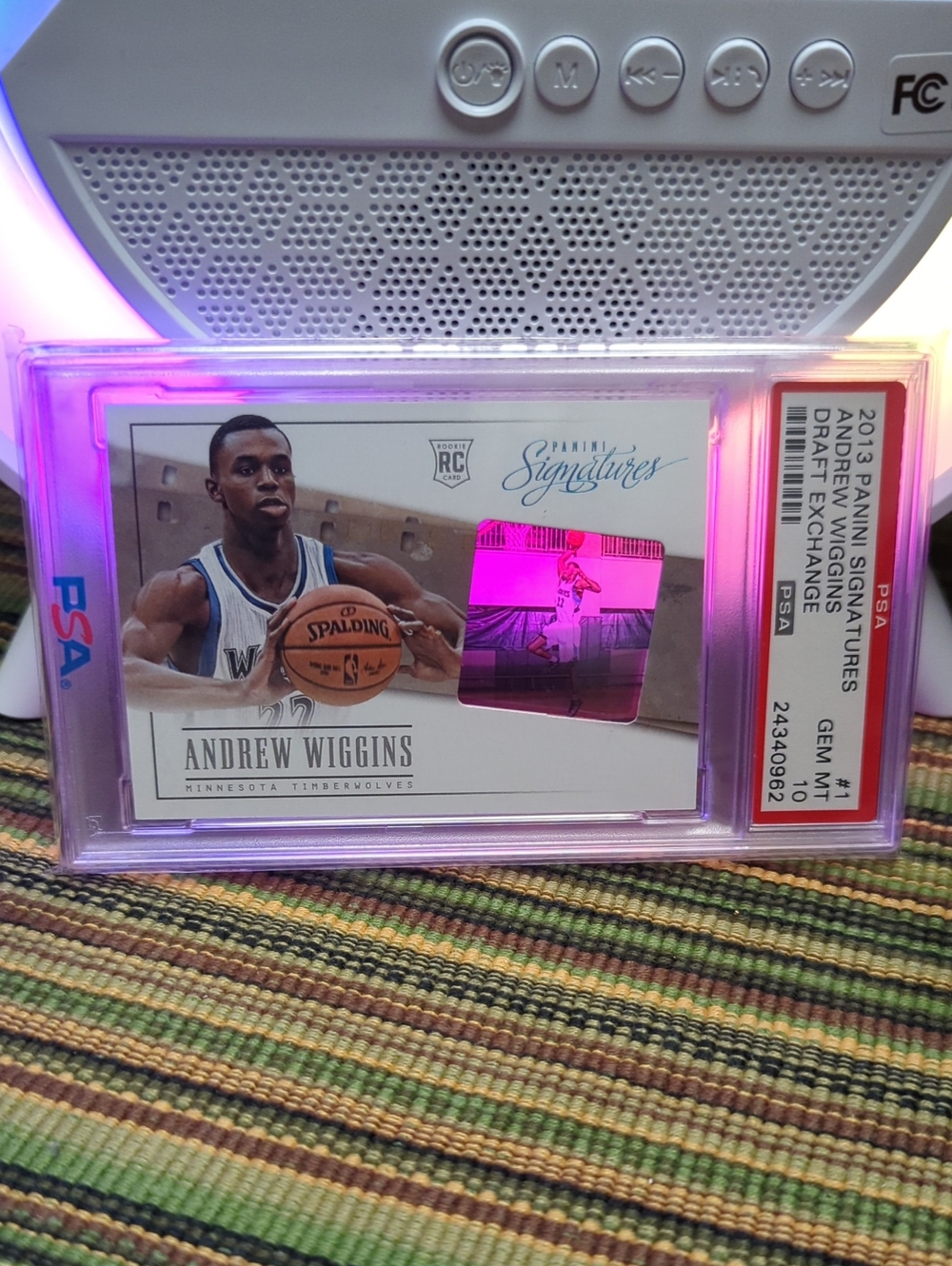 Panini Signatures Andrew Wiggins Card - White, Pink